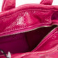 The Shiny Crinkle Micro Tote Magenta Leather Crossbody Bag Handbag - SEHABRANDS