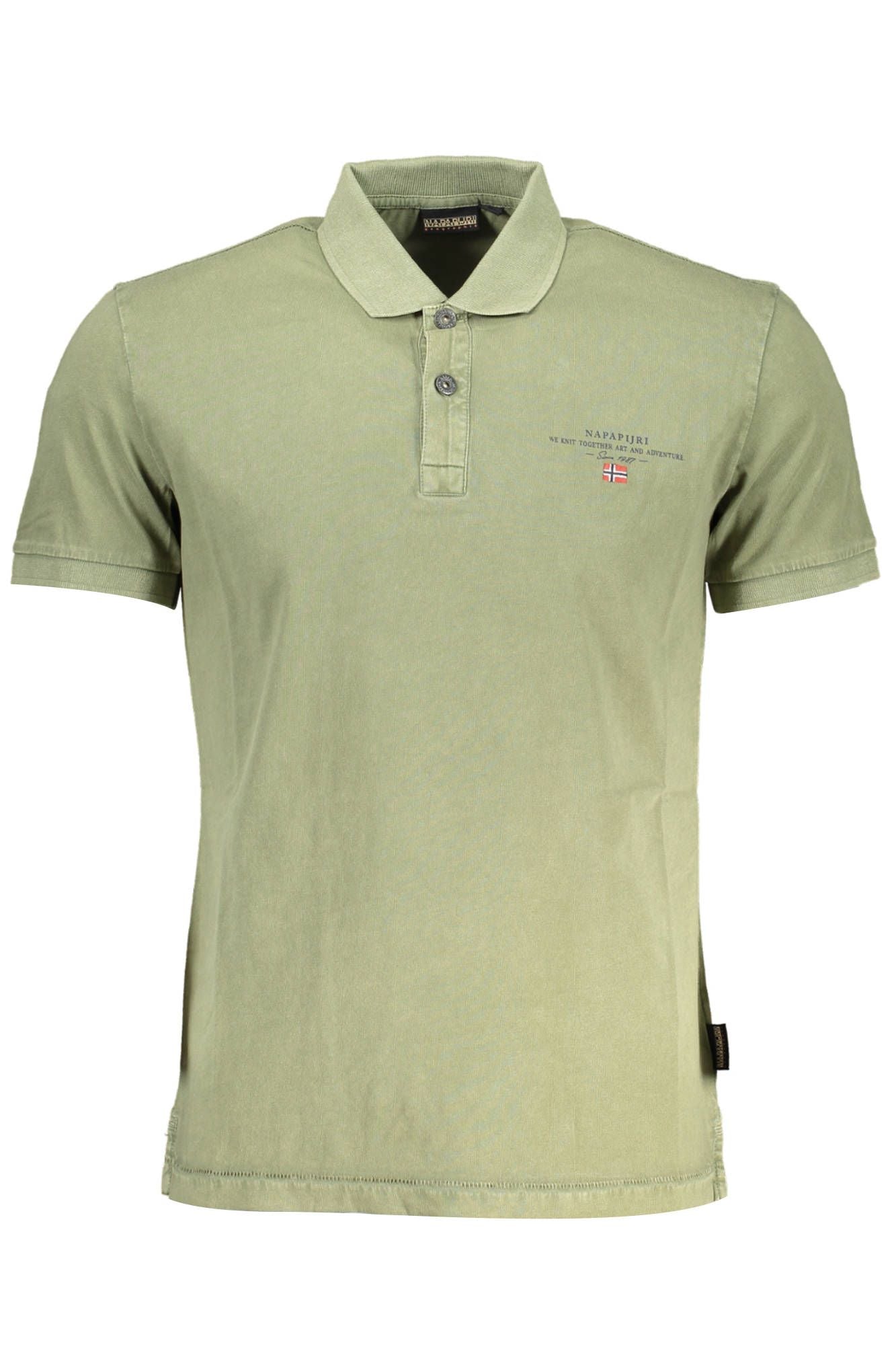 Green Cotton Men Polo Shirt - SEHABRANDS