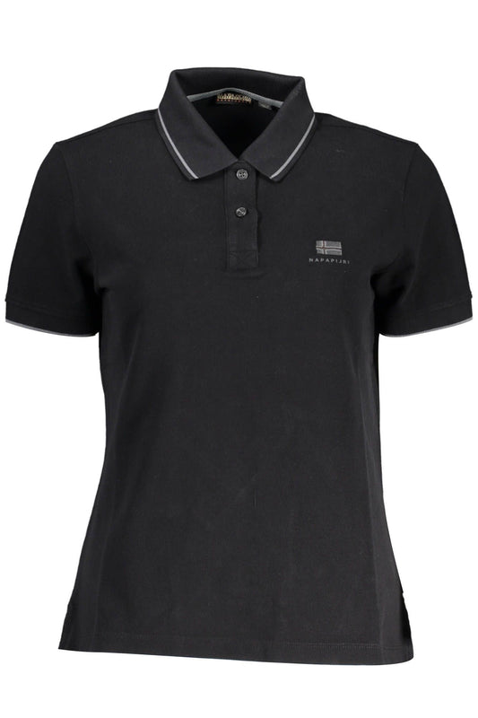 Black Cotton Women Polo Shirt - SEHABRANDS