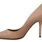 Dolce & Gabbana Elegant Nude Leather Kitten Heels Pumps