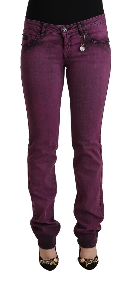 Elegant Purple Slim Fit Denim Jeans - SEHABRANDS