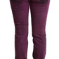 Elegant Purple Slim Fit Denim Jeans - SEHABRANDS