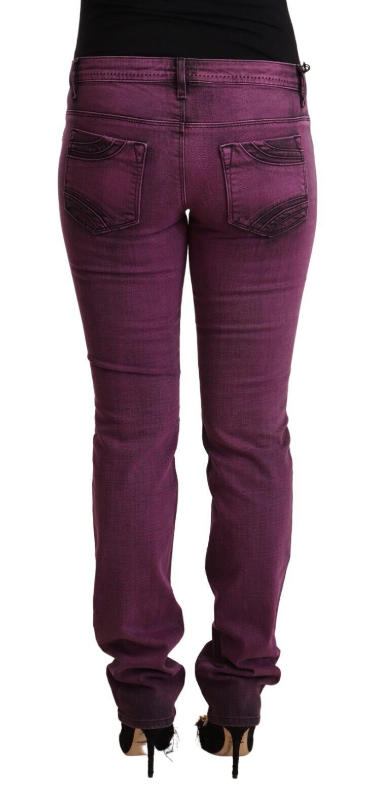 Elegant Purple Slim Fit Denim Jeans - SEHABRANDS