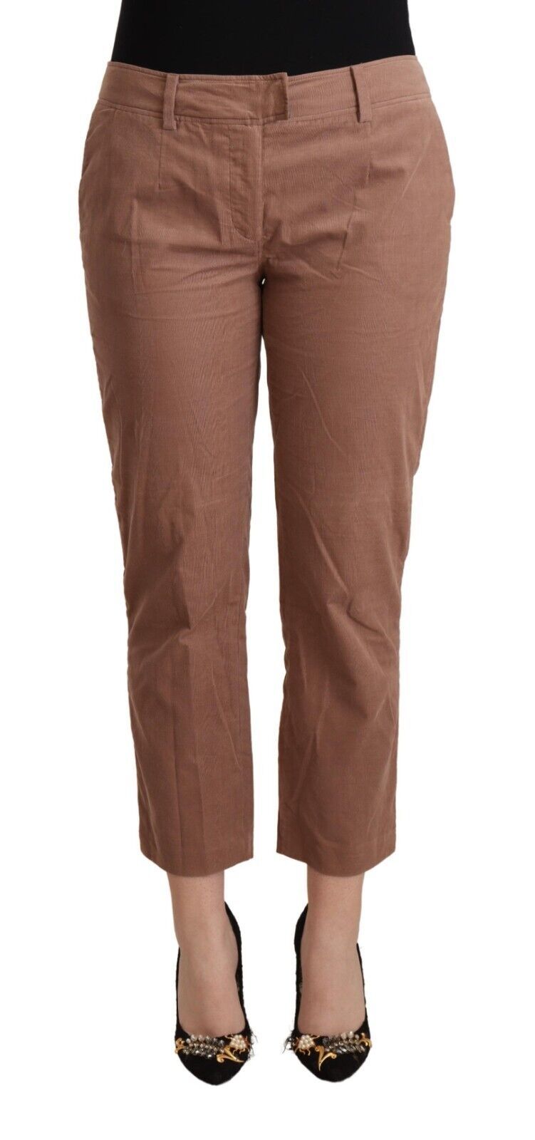 Chic Tapered Cropped Mid Waist Pants - SEHABRANDS