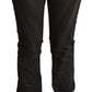 Elegant Mid Waist Skinny Black Trousers - SEHABRANDS