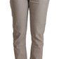 Elegant Light Grey Tapered Linen Pants - SEHABRANDS