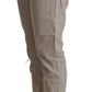 Elegant Light Grey Tapered Linen Pants - SEHABRANDS