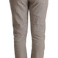 Elegant Light Grey Tapered Linen Pants - SEHABRANDS