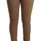 Chic Brown Mid Waist Tapered Pants - SEHABRANDS