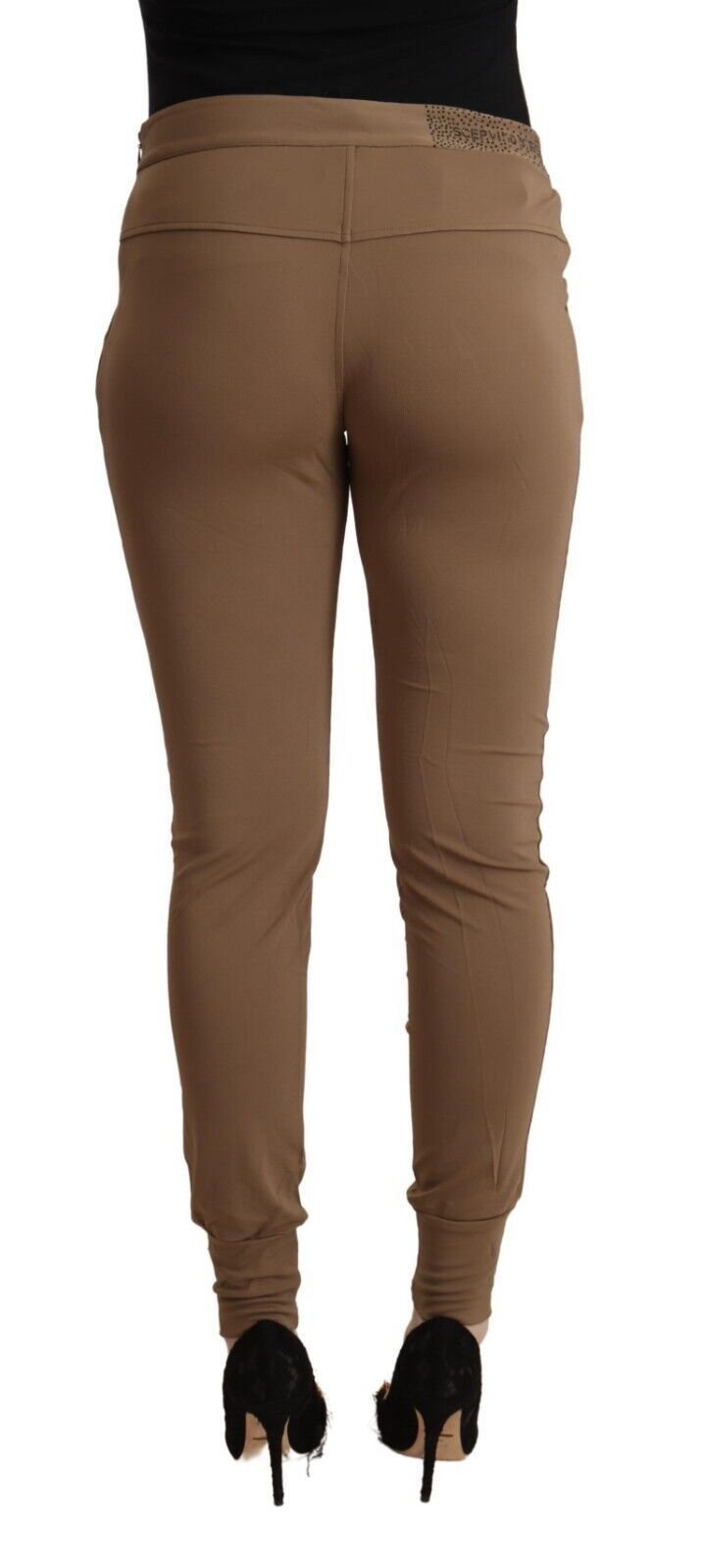 Chic Brown Mid Waist Tapered Pants - SEHABRANDS