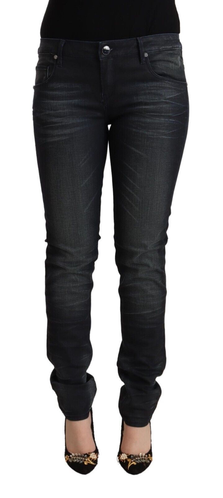 Sleek Black Washed Slim Fit Jeans - SEHABRANDS