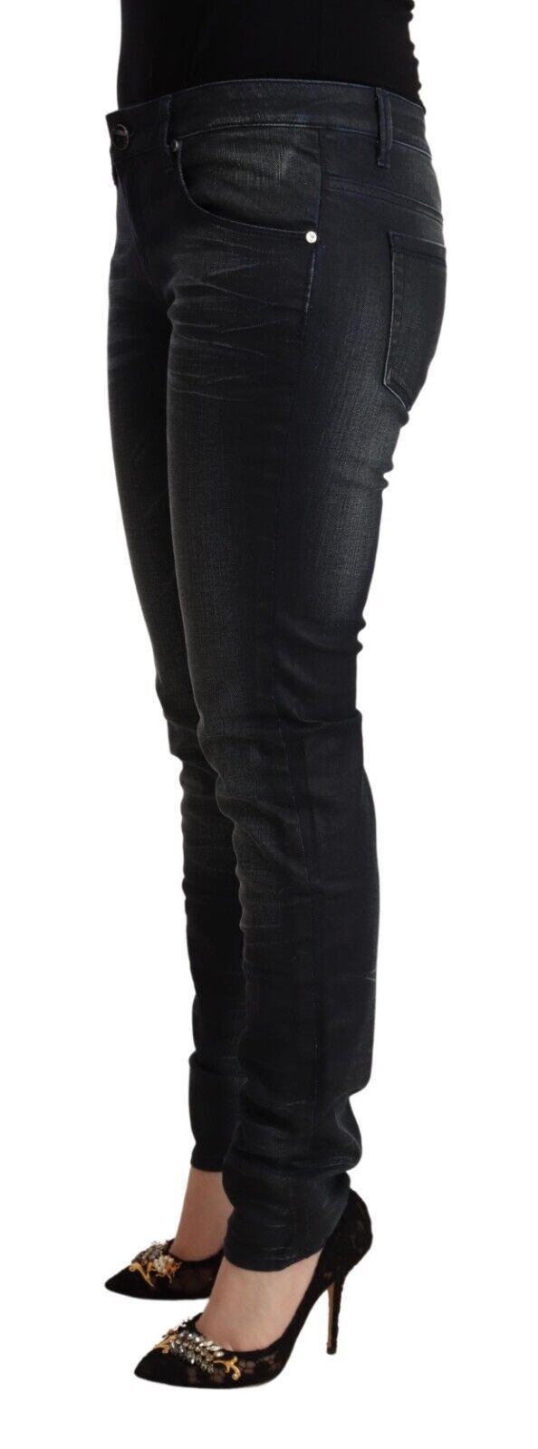 Sleek Black Washed Slim Fit Jeans - SEHABRANDS