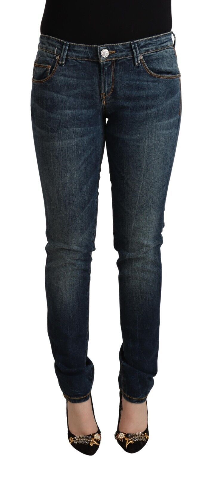 Elegant Slim Fit Low Waist Denim Jeans - SEHABRANDS