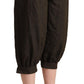 Chic Cropped Harem Pants in Luxe Brown Blend - SEHABRANDS