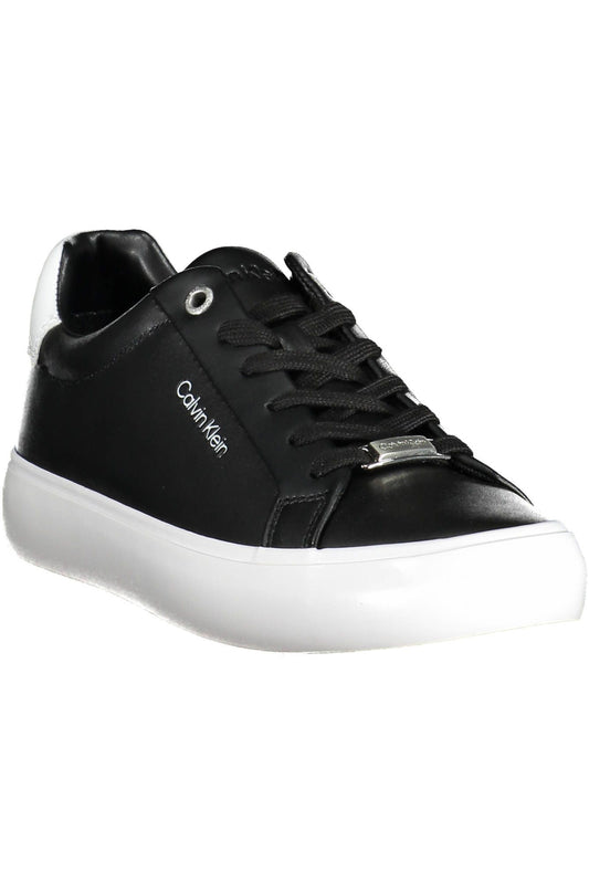 Black Leather Women Sneaker - SEHABRANDS