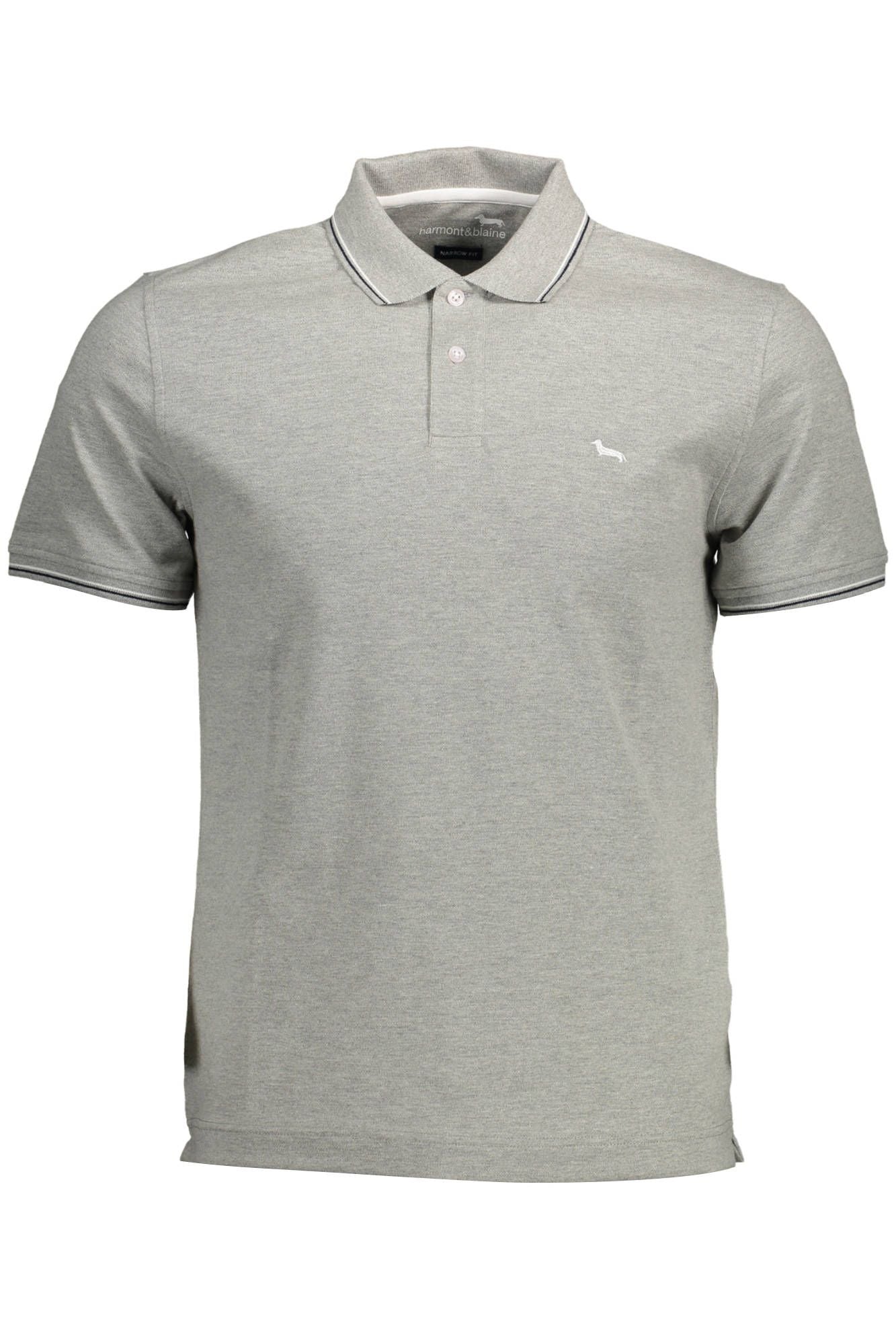 Gray Cotton Men Polo Shirt - SEHABRANDS