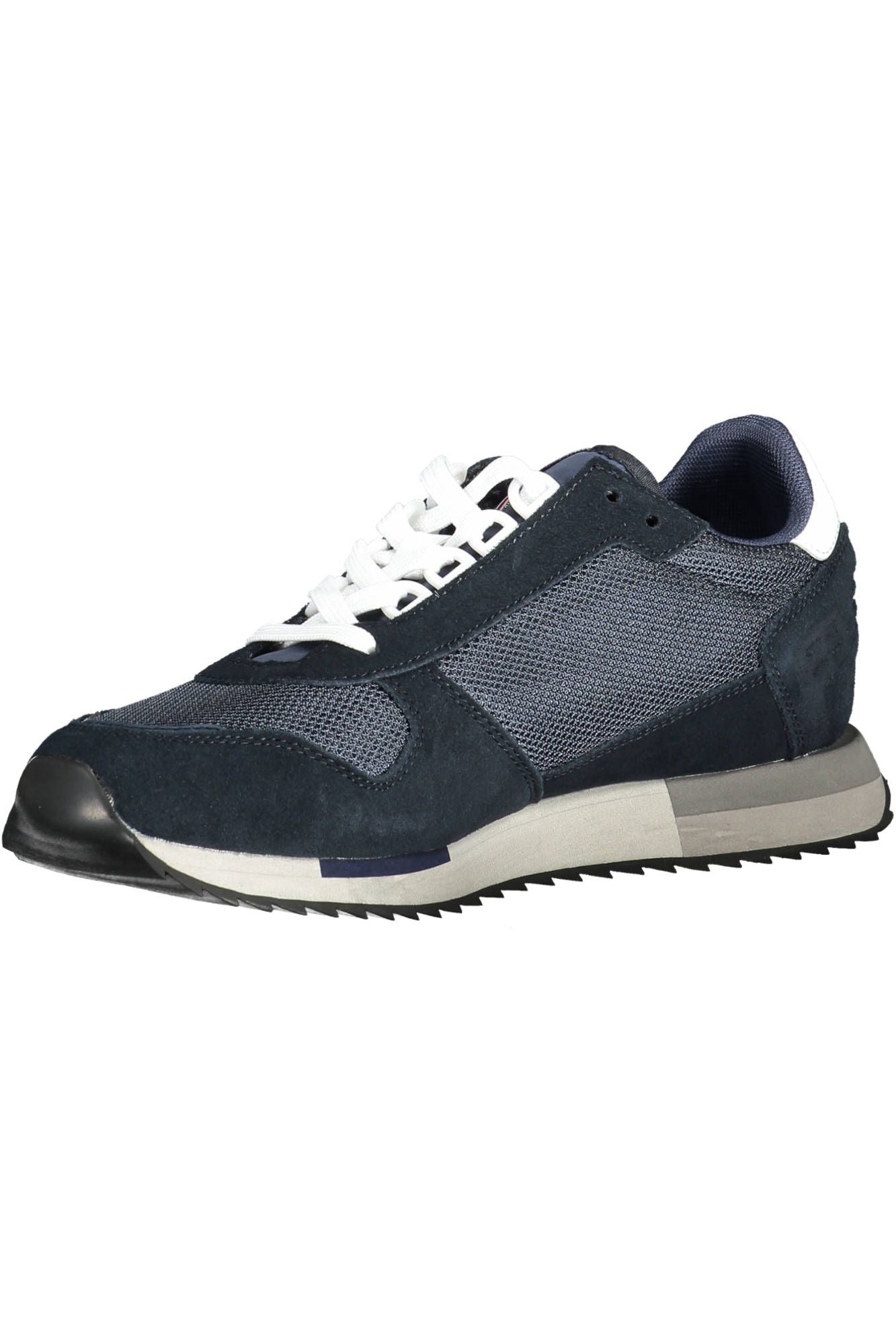 Blue Leather Men Sneaker - SEHABRANDS