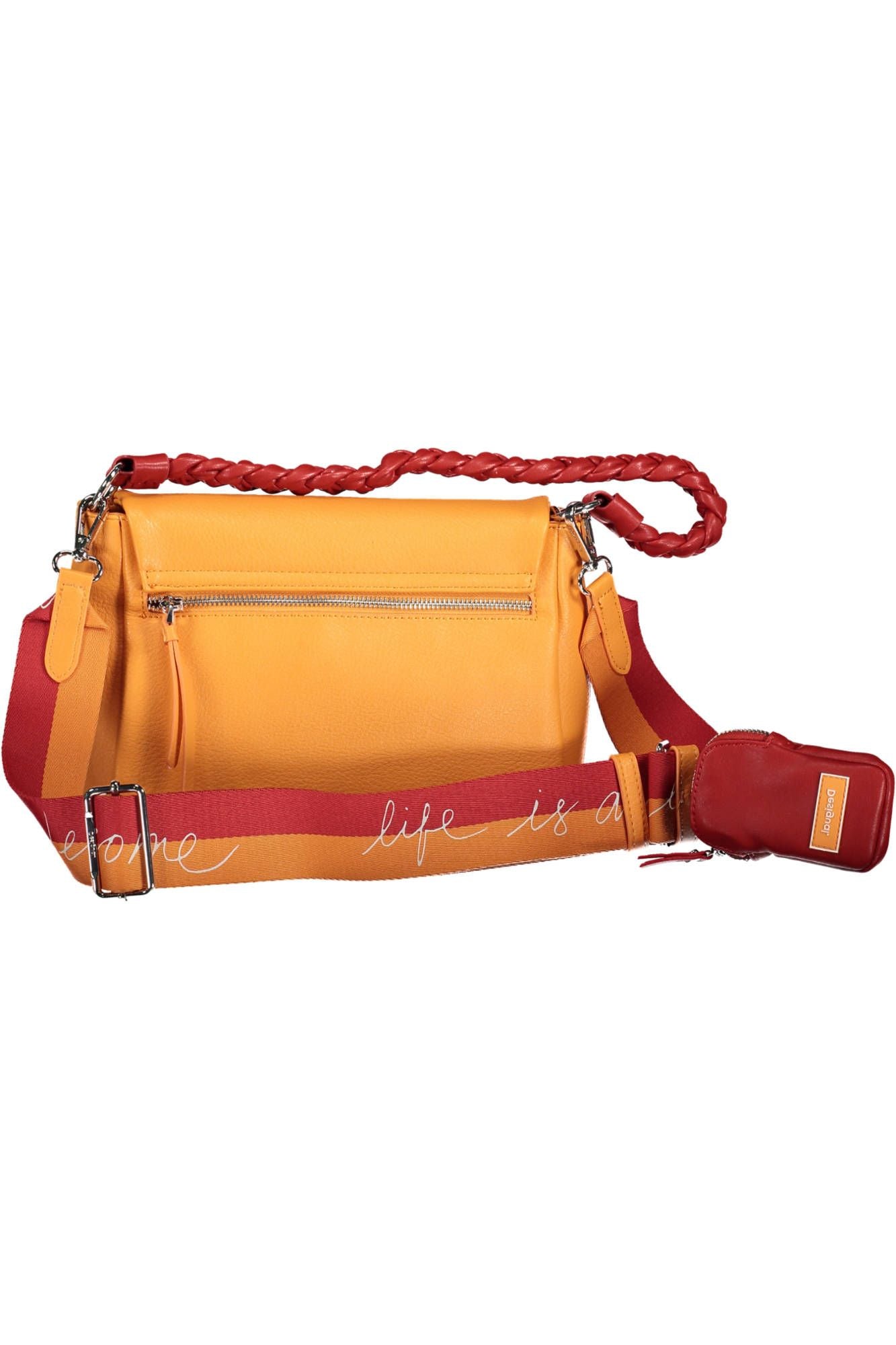 Chic Orange Shoulder Bag with Contrasting Details - SEHABRANDS