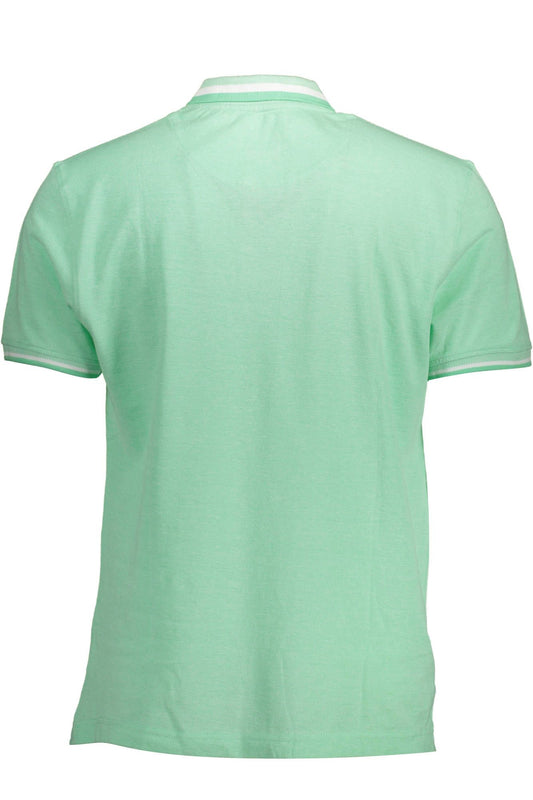 Green Cotton Men Polo Shirt - SEHABRANDS