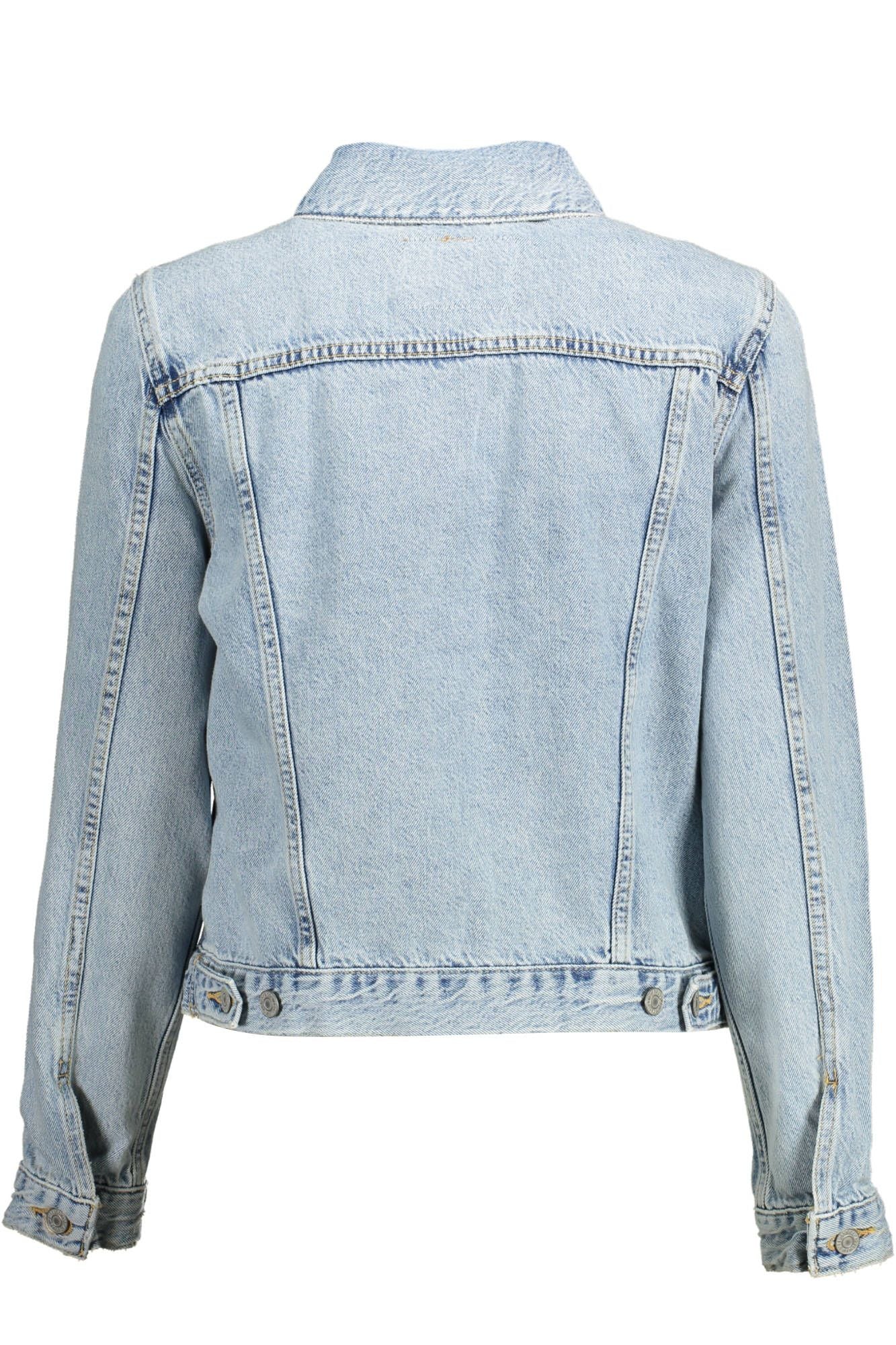 Light Blue Cotton Women Jacket - SEHABRANDS