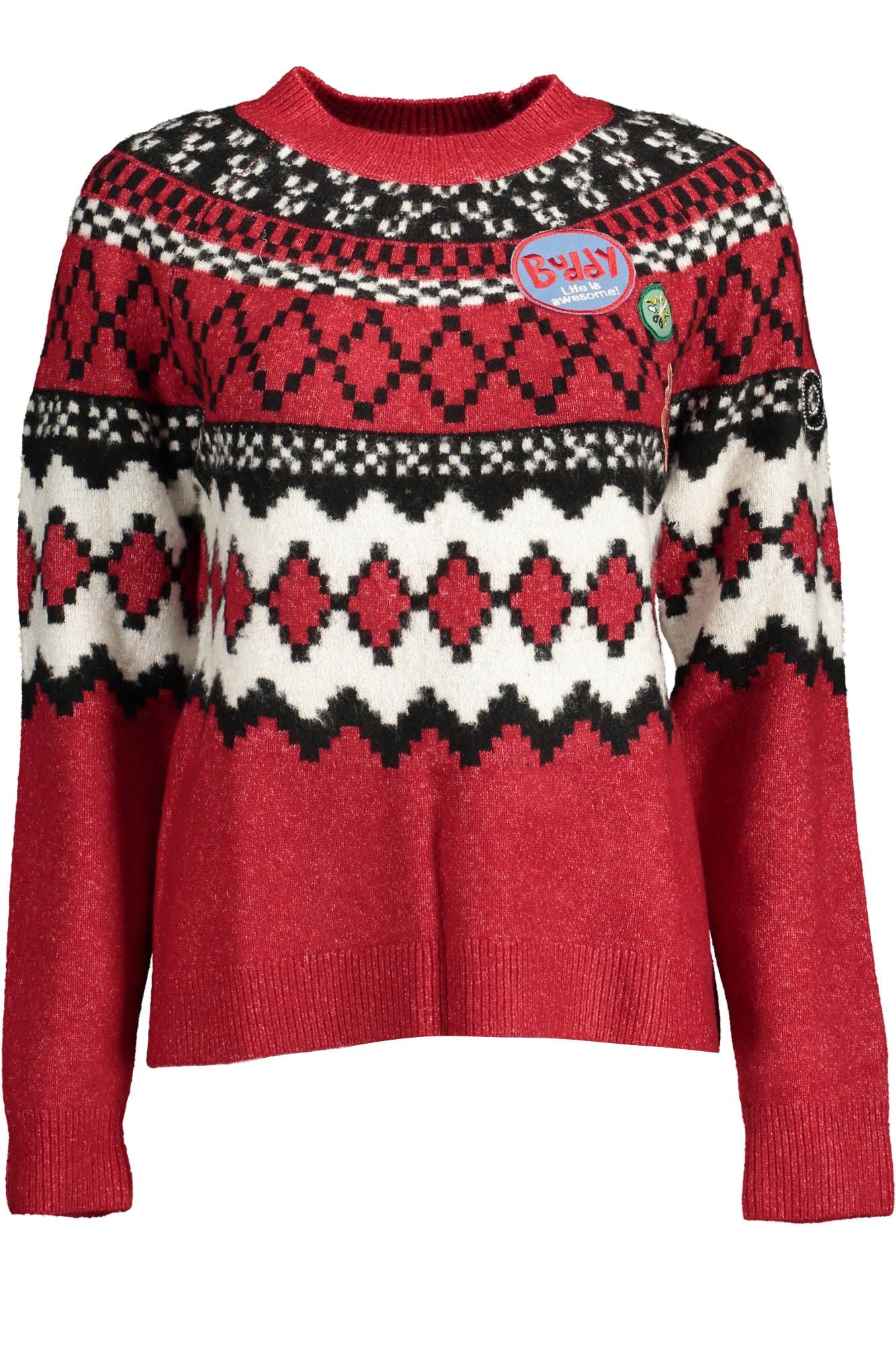 Red Polyester Women Sweater - SEHABRANDS