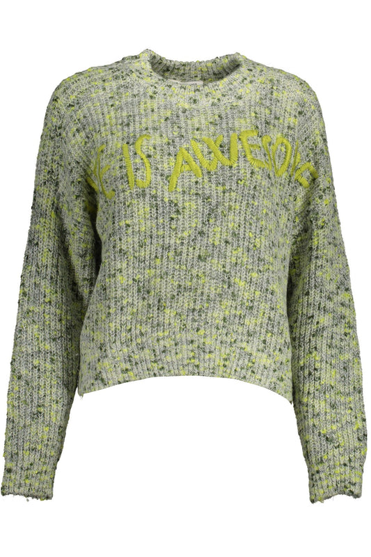 Green Acrylic Women Sweater - SEHABRANDS