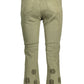 Green Cotton Women Jeans - SEHABRANDS