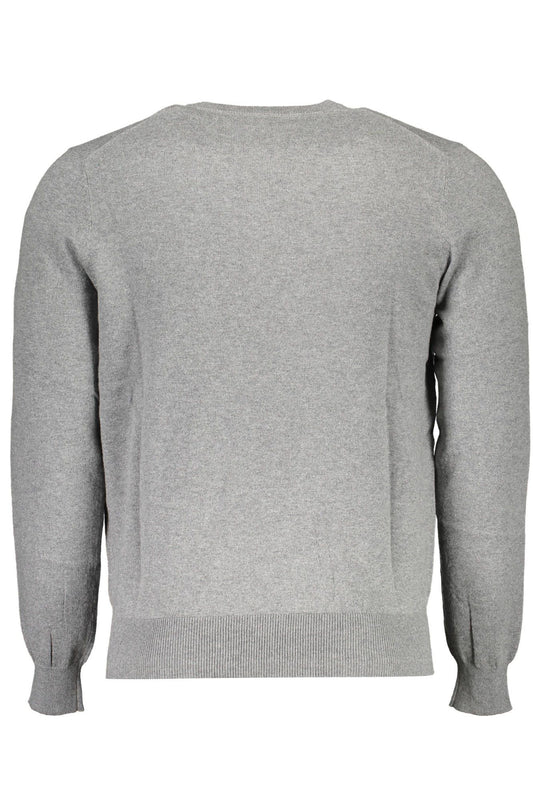 Gray Cotton Men Sweater - SEHABRANDS