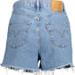 Light Blue Cotton Women Shorts - SEHABRANDS