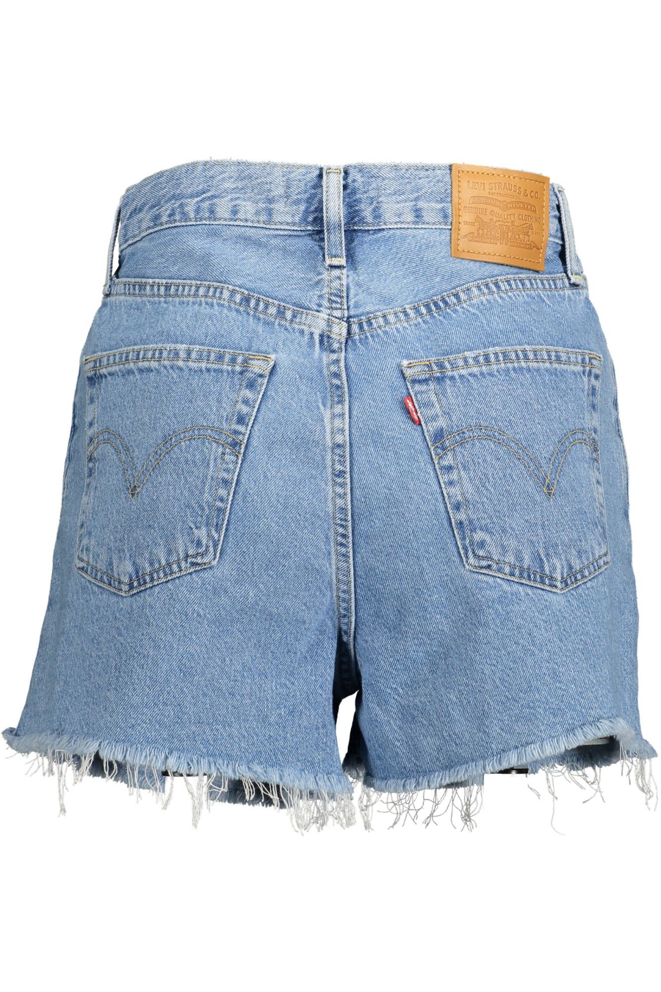 Chic Fringed Hem Denim Shorts in Light Blue - SEHABRANDS