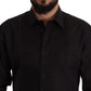 Dolce & Gabbana Sleek Black Tuxedo Dress Shirt - Slim Fit