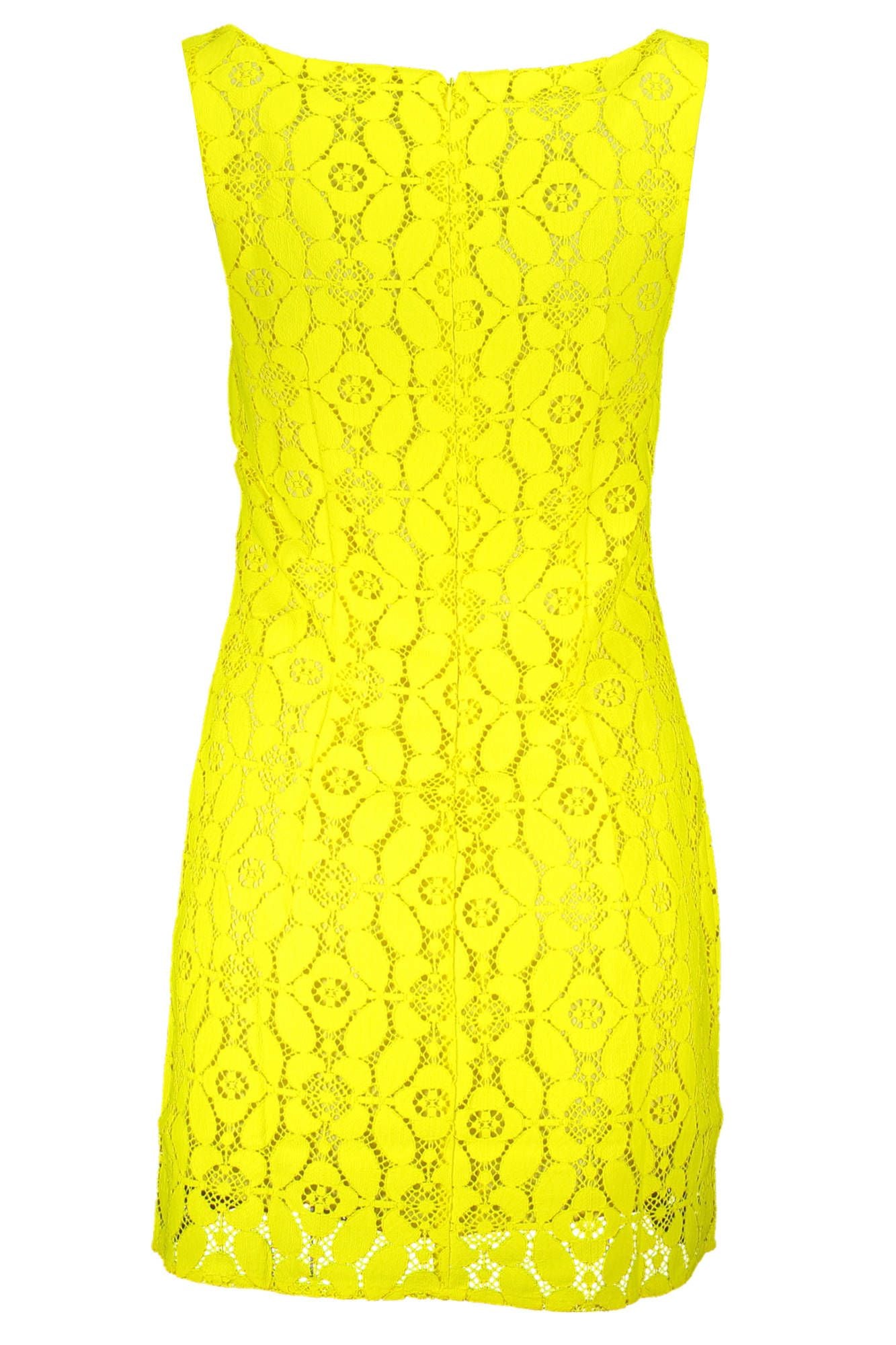 Yellow Polyester Women Sleeveless Dress - SEHABRANDS