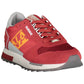 Red Polyester Men Sneaker - SEHABRANDS