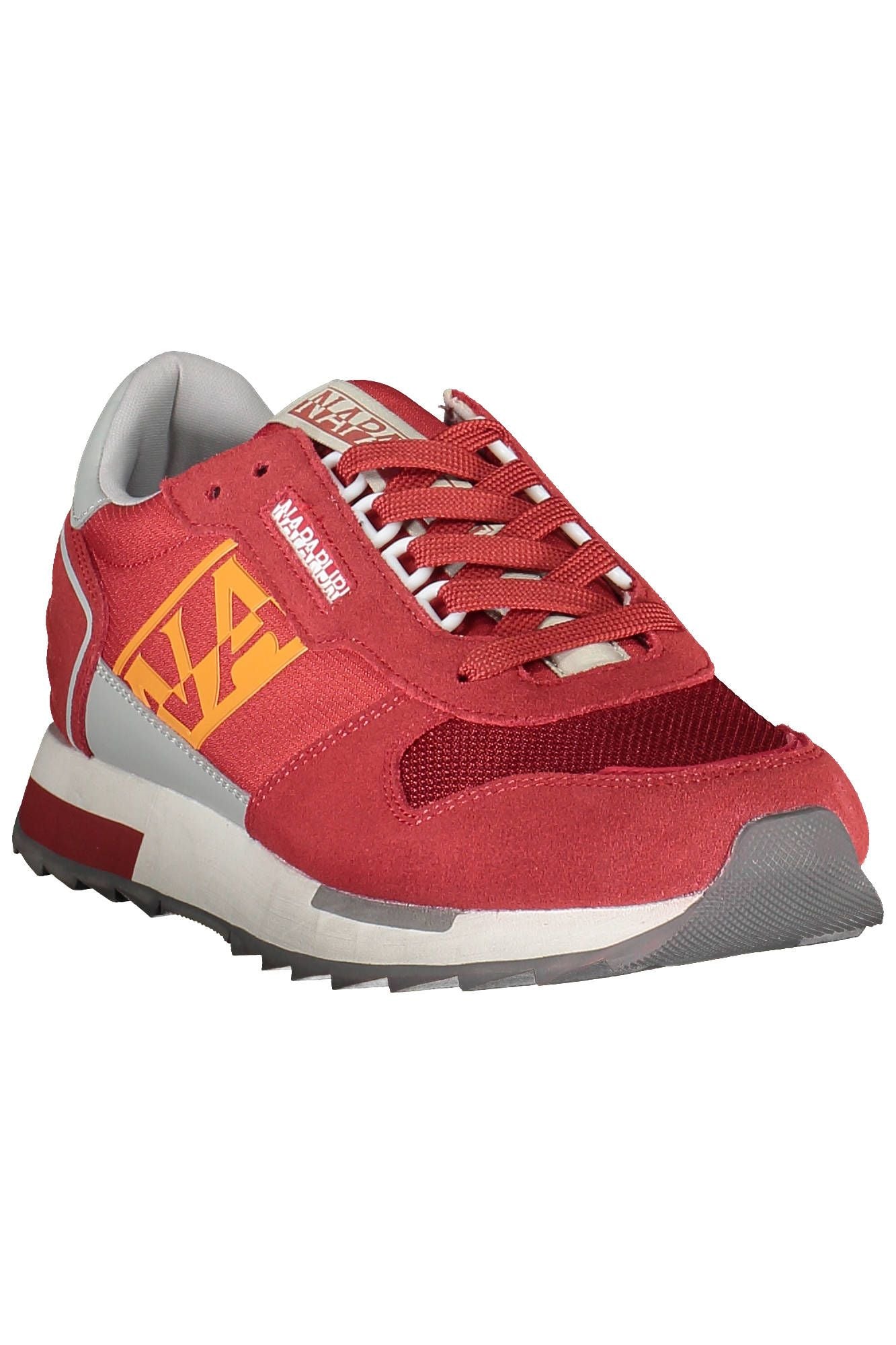 Red Polyester Men Sneaker - SEHABRANDS