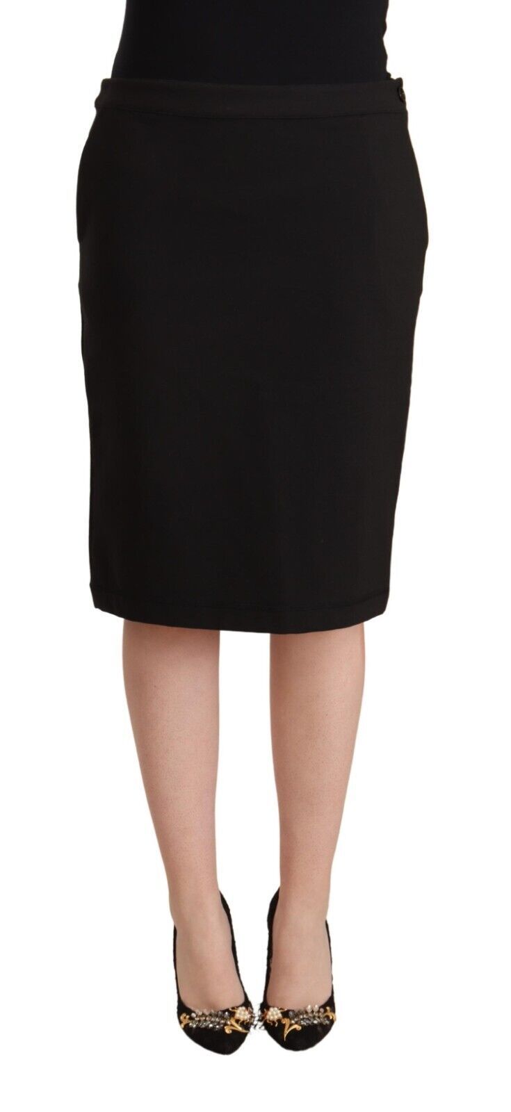 Chic Black Pencil Skirt Knee Length - SEHABRANDS