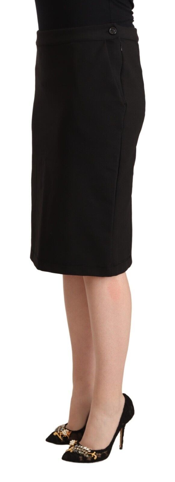 Chic Black Pencil Skirt Knee Length - SEHABRANDS