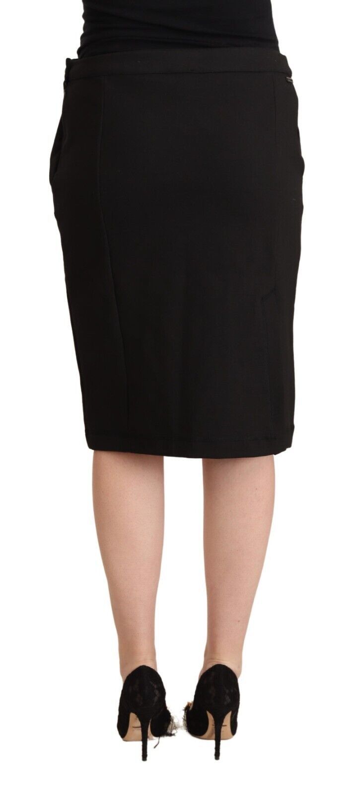 Chic Black Pencil Skirt Knee Length - SEHABRANDS