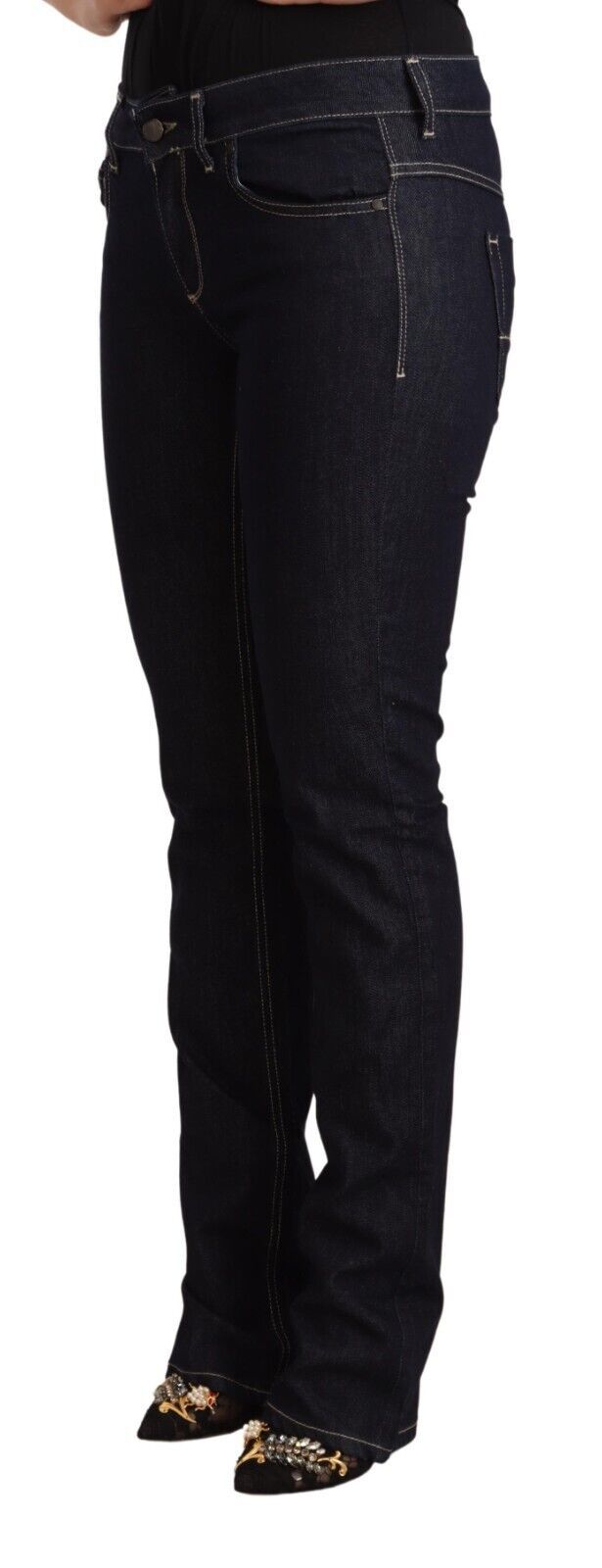 Chic Low Waist Skinny Jeans in Timeless Black - SEHABRANDS