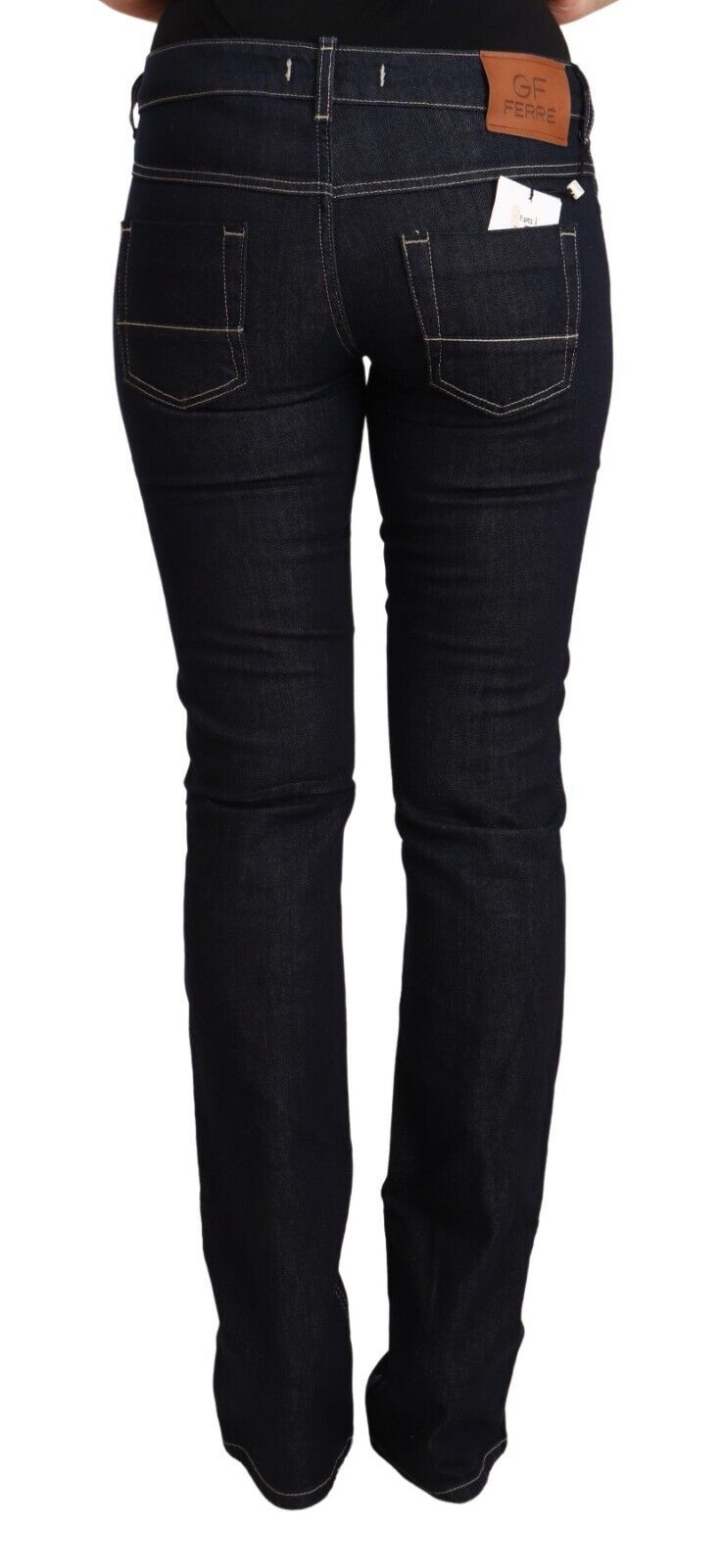 Chic Low Waist Skinny Jeans in Timeless Black - SEHABRANDS