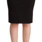 Sleek Black Pencil Skirt Knee Length - SEHABRANDS