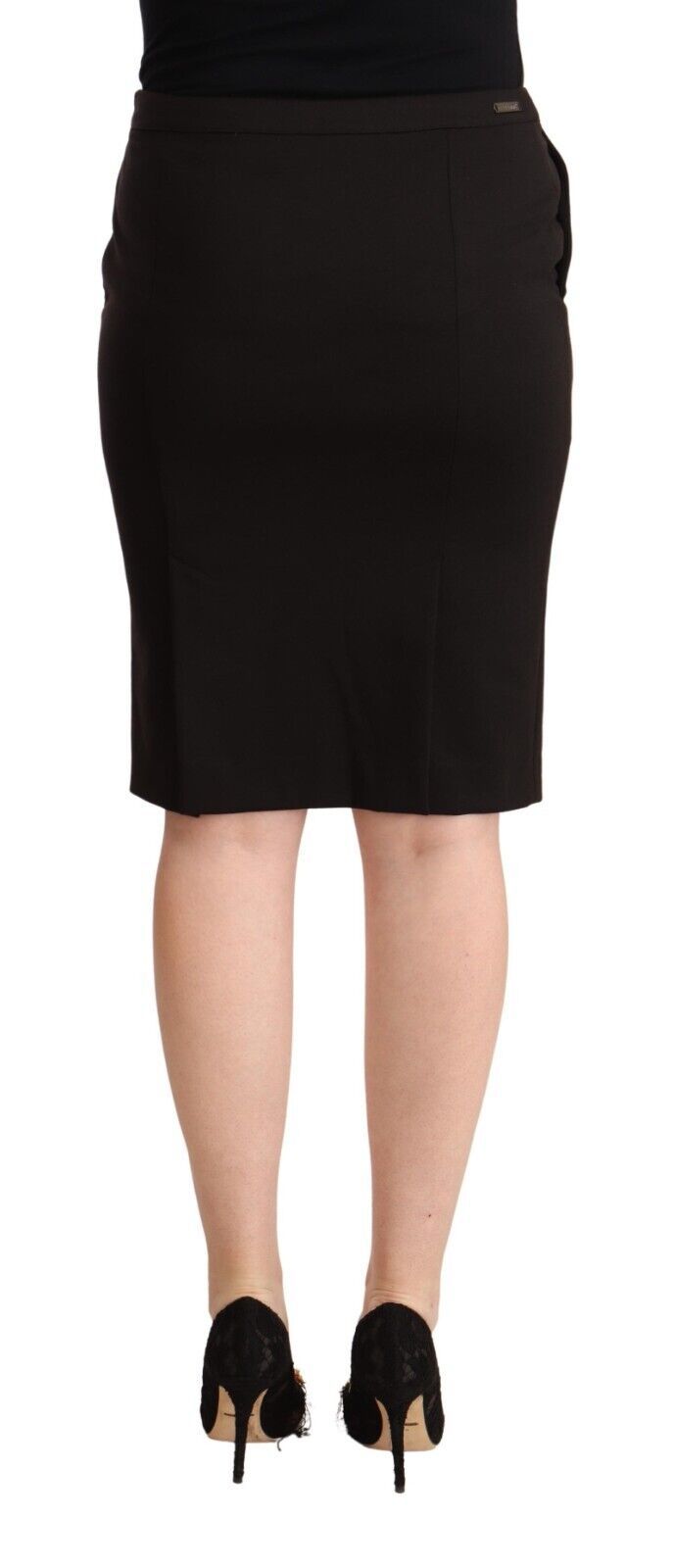 Sleek Black Pencil Skirt Knee Length - SEHABRANDS