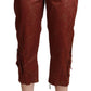 Chic Brown Cropped Cotton Pants - SEHABRANDS