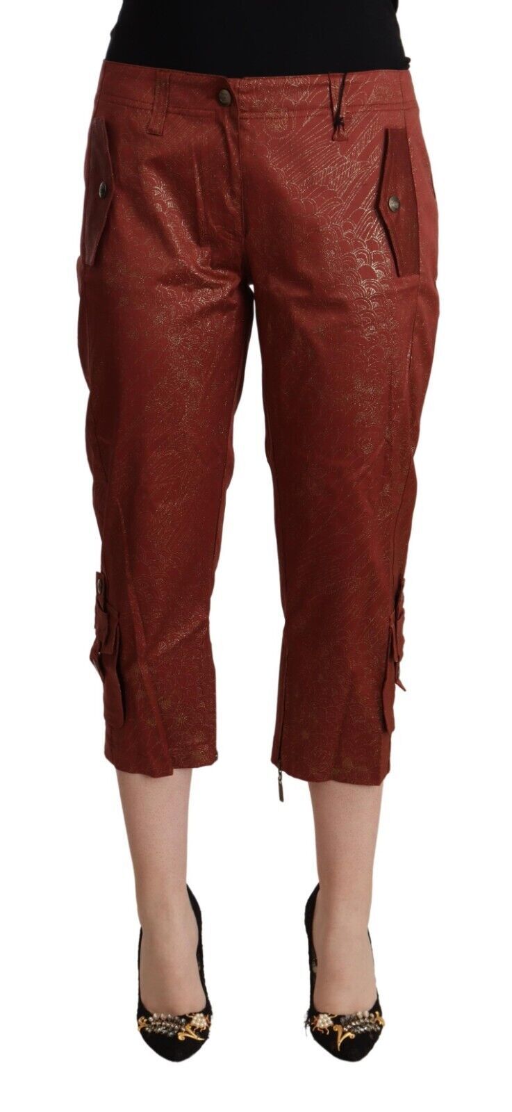 Chic Brown Cropped Cotton Pants - SEHABRANDS