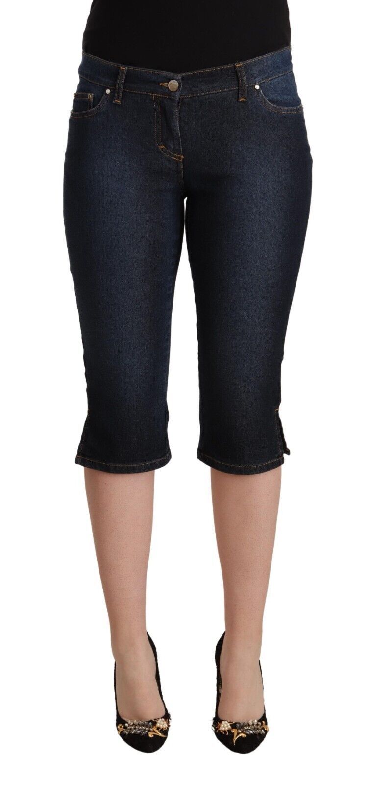 Chic Low Waist Capri Denim Pants - SEHABRANDS