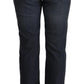 Chic Dark Blue Straight Cut Jeans - SEHABRANDS