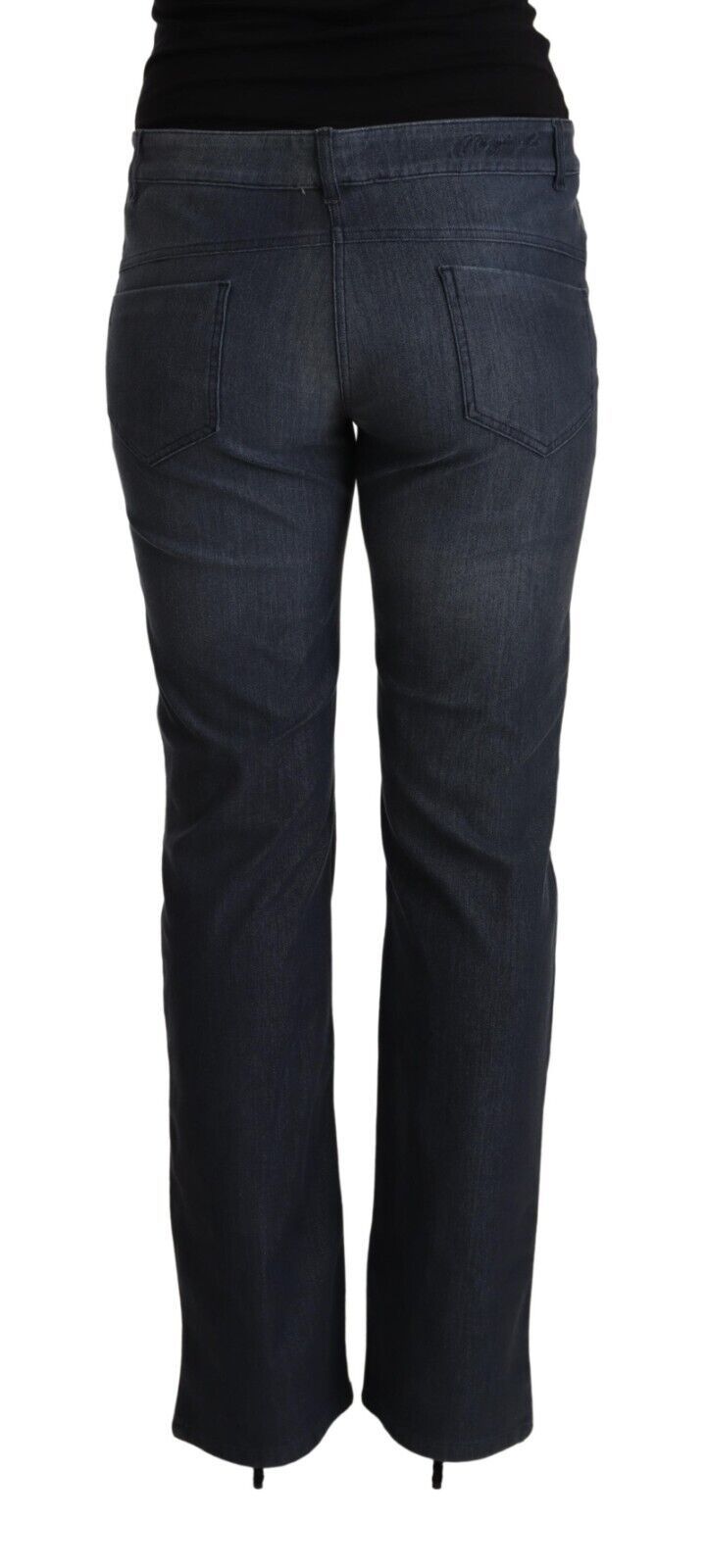 Chic Dark Blue Straight Cut Jeans - SEHABRANDS