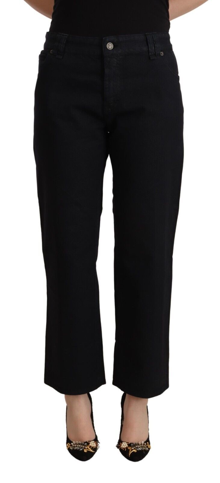 Elegant High Waist Cropped Jeans - SEHABRANDS