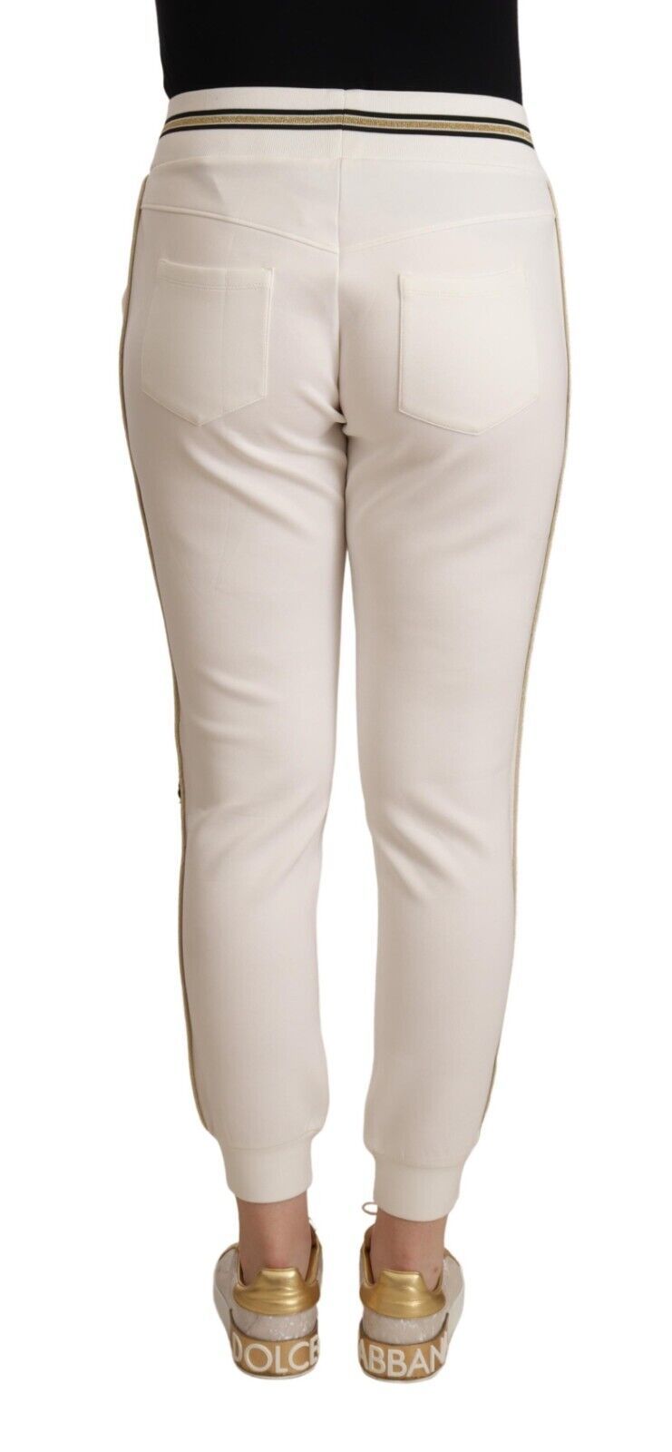 Chic White Mid Waist Jogger Pants - SEHABRANDS