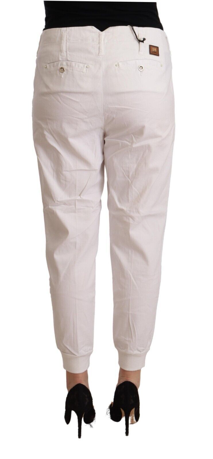 Chic White Tapered Cropped Pants - SEHABRANDS