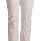 Chic White Mid Waist Skinny Cropped Jeans - SEHABRANDS